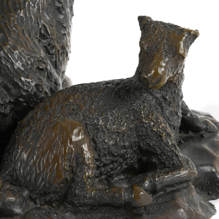 Lost Wax Cast Ibex Family Bronze Sculpture-8