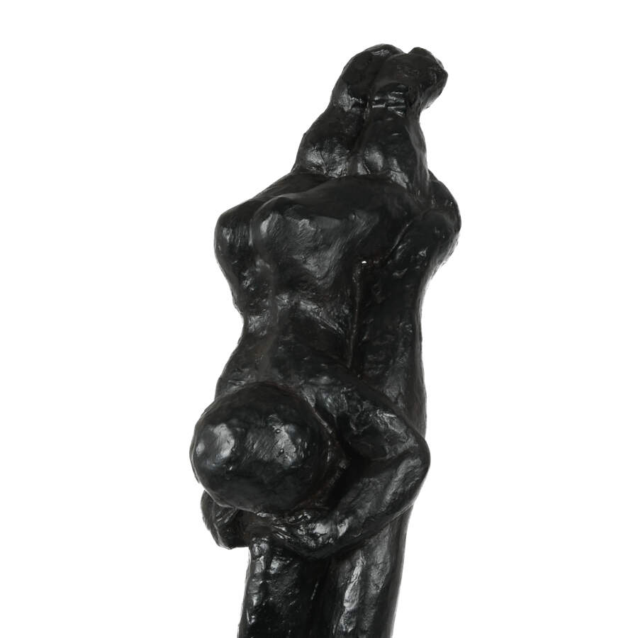 Tall Mother and Child Sculpture on Wood Base-6