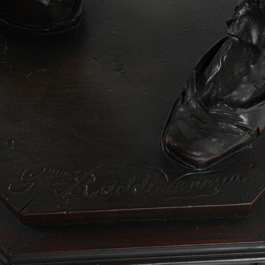 Antique Carved Wood Sculpture Signed by Gino Rinaldi-7