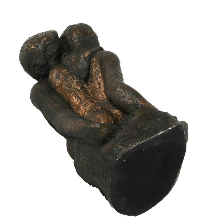 Bust of an Intimate Man and Woman Embracing a Kiss-9