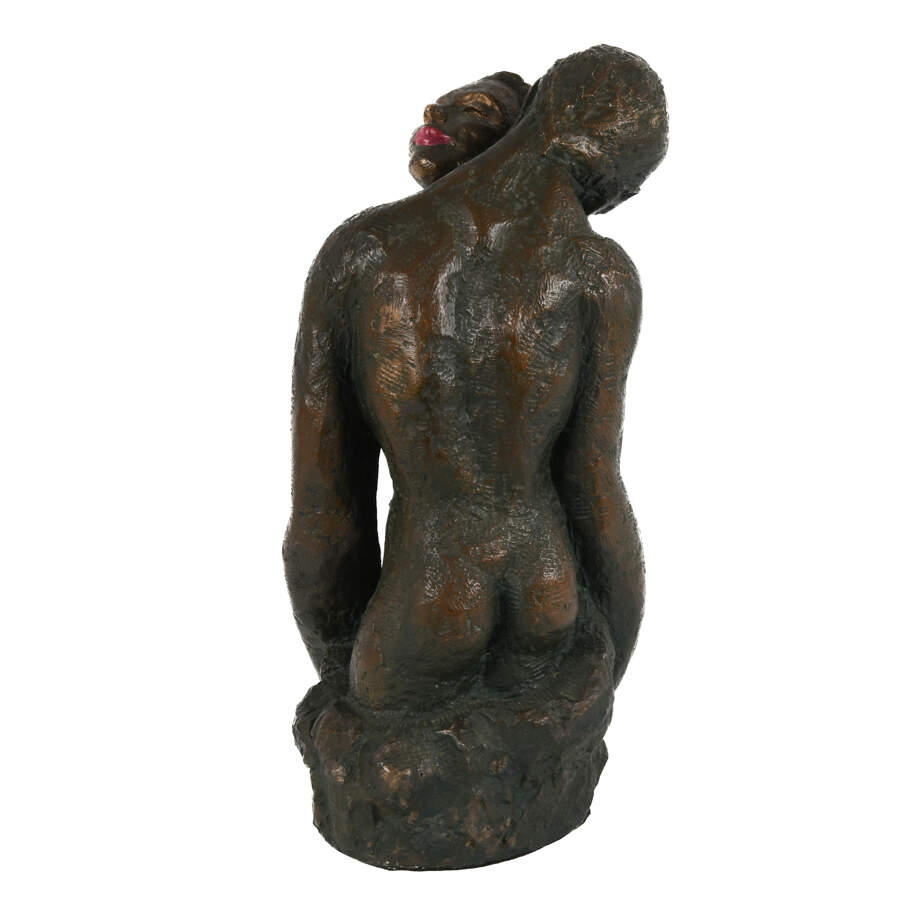 Bust of an Intimate Man and Woman Embracing a Kiss-3