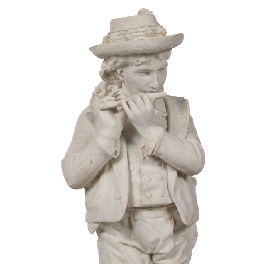 Antique Marble Statue of a Boy Playing the Flute-2