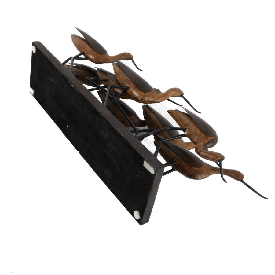 Bronzed Metal Curlew Bird Grouping Sculpture-7