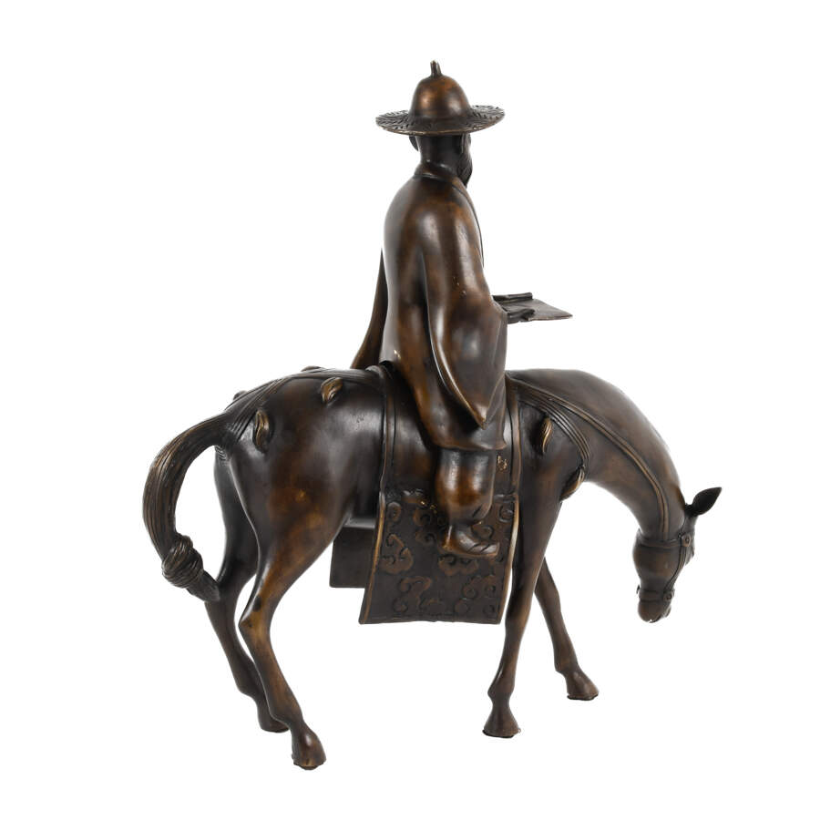Chinese Bronze Rider and Horse Sculpture-7