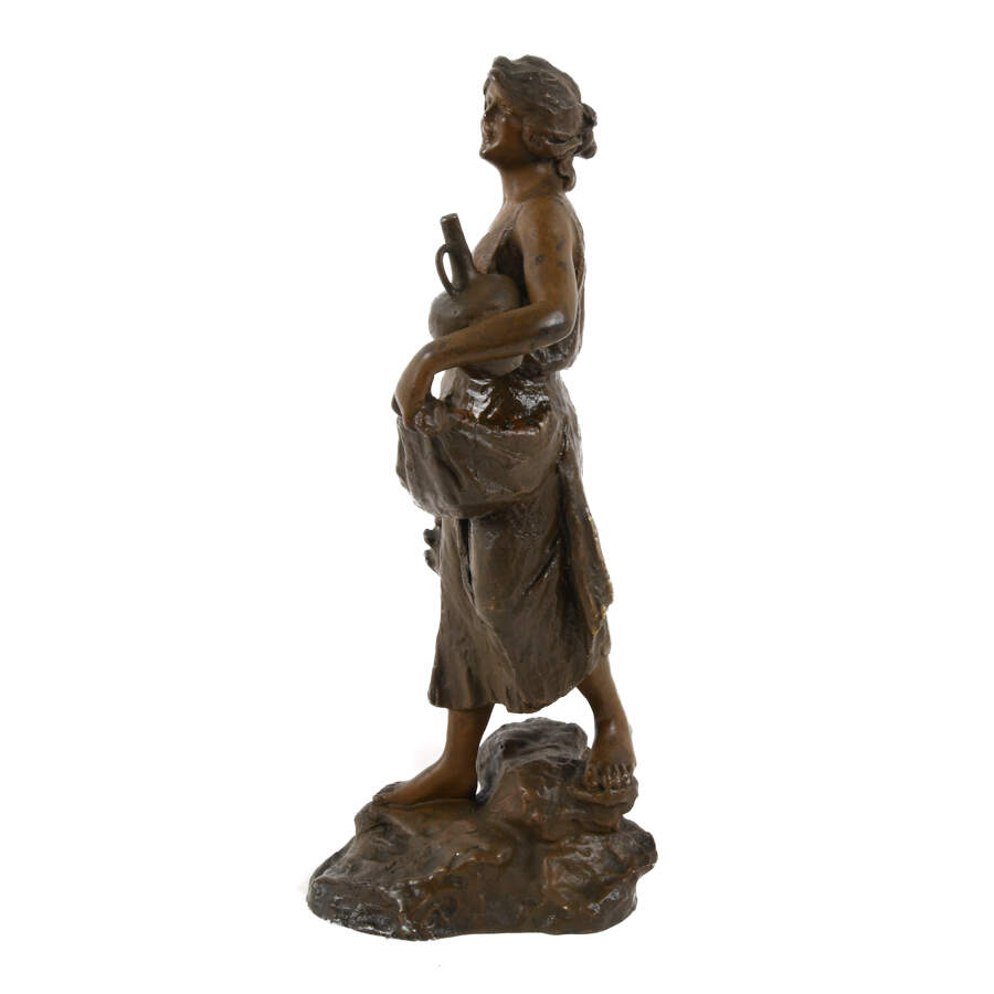 Bronze French Lady with Jugs of Wine Statue After Moreau-4