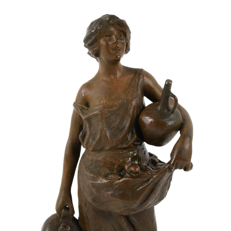 Bronze French Lady with Jugs of Wine Statue After Moreau-2