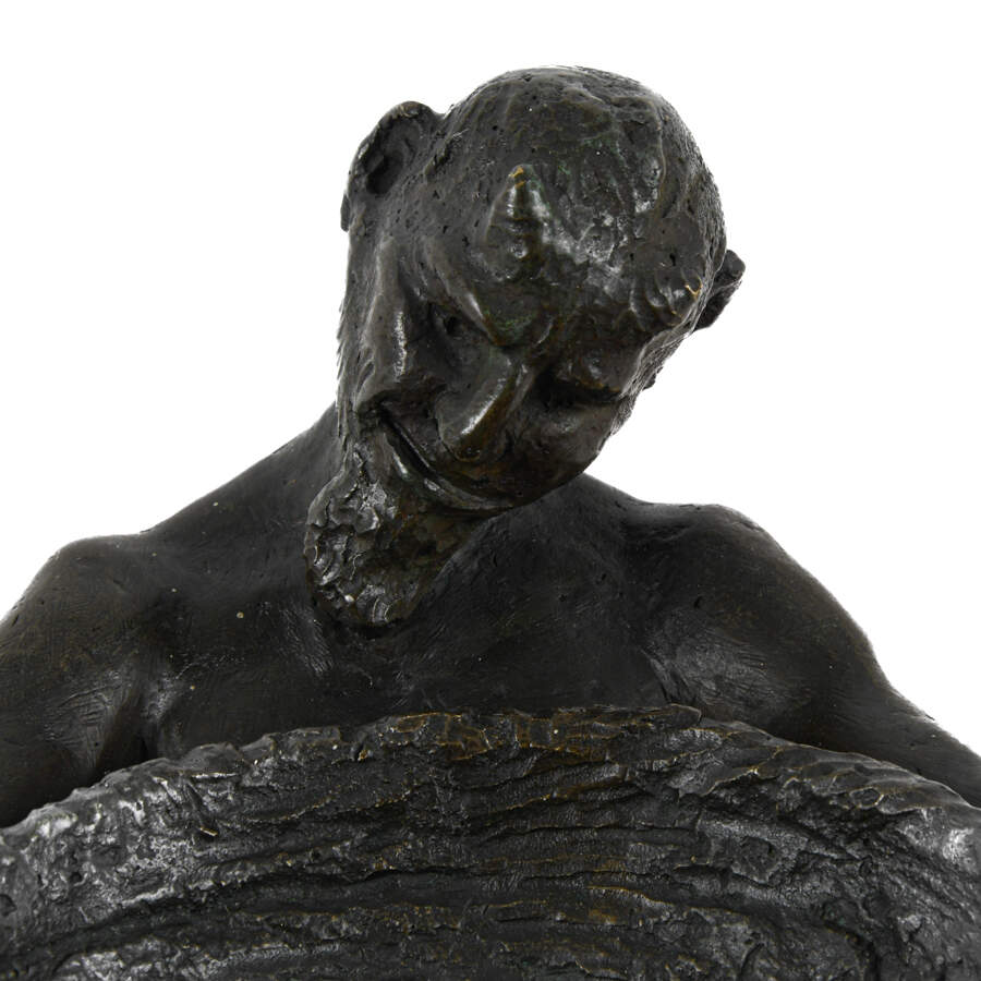 European School Bronze "Nymph & Satyr" Sculpture-7