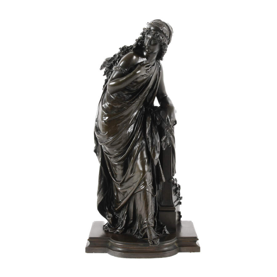 Sculpture by Moreau After Jacques Boustou Titled "Standing Classical Lady"-1