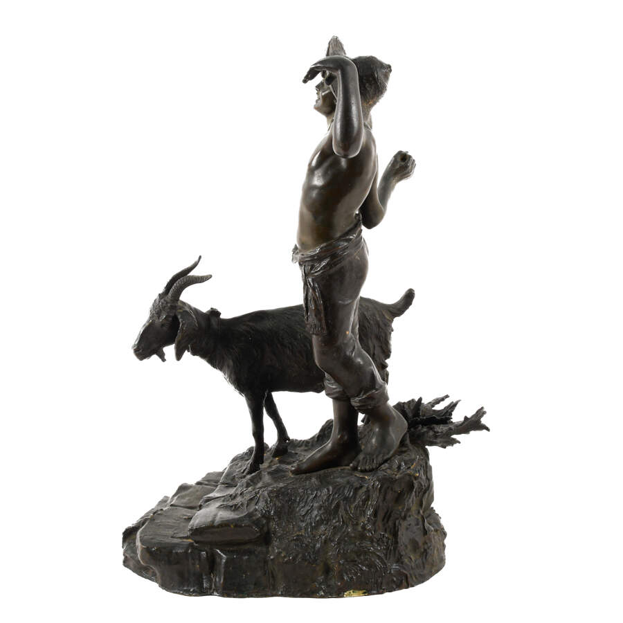 Metal Sculpture "Pastorello con Capra" Tommaso Campaiola-7
