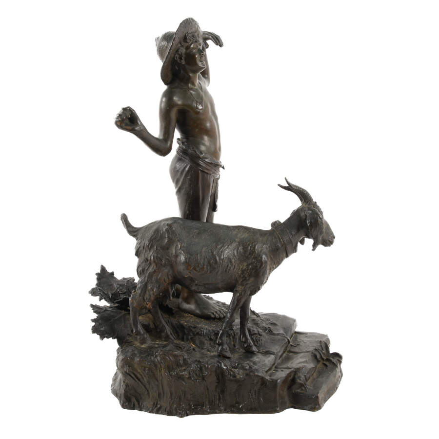 Metal Sculpture "Pastorello con Capra" Tommaso Campaiola-5