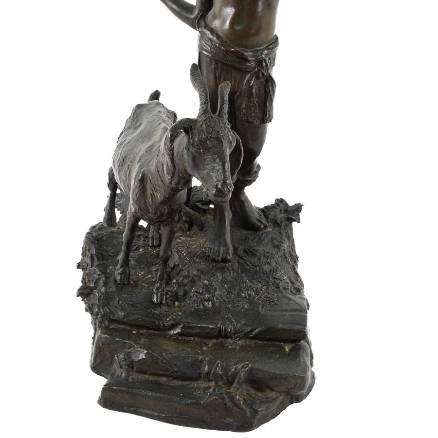 Metal Sculpture "Pastorello con Capra" Tommaso Campaiola-3