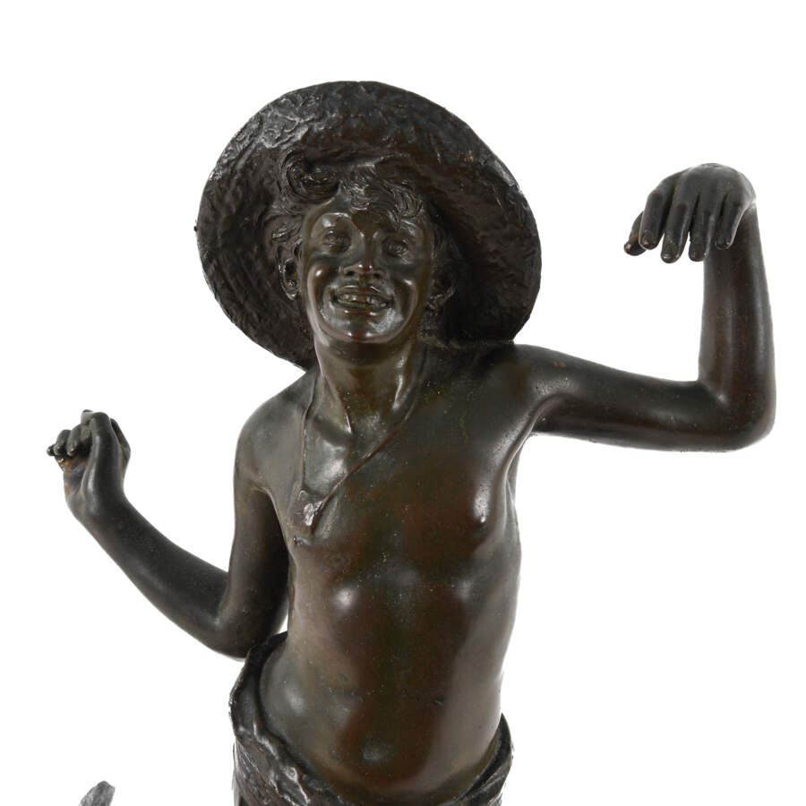 Metal Sculpture "Pastorello con Capra" Tommaso Campaiola-2
