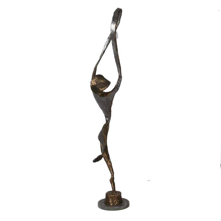 Mixed Metal Modernist Sculpture of a Dancer-4