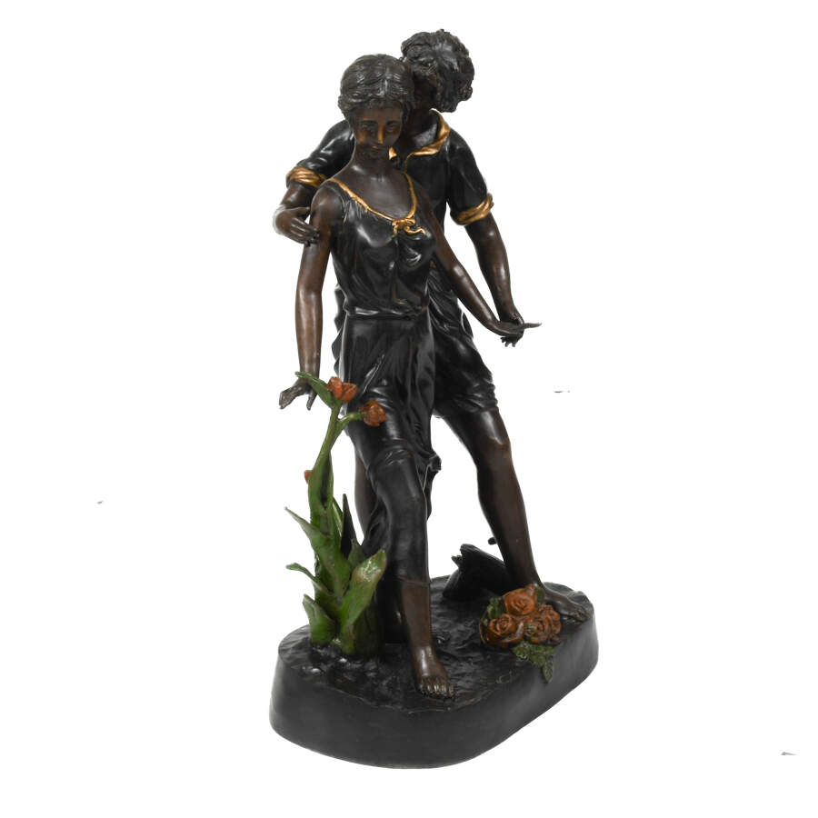Metal Sculpture of a Romantic Couple After Auguste Moreau-4