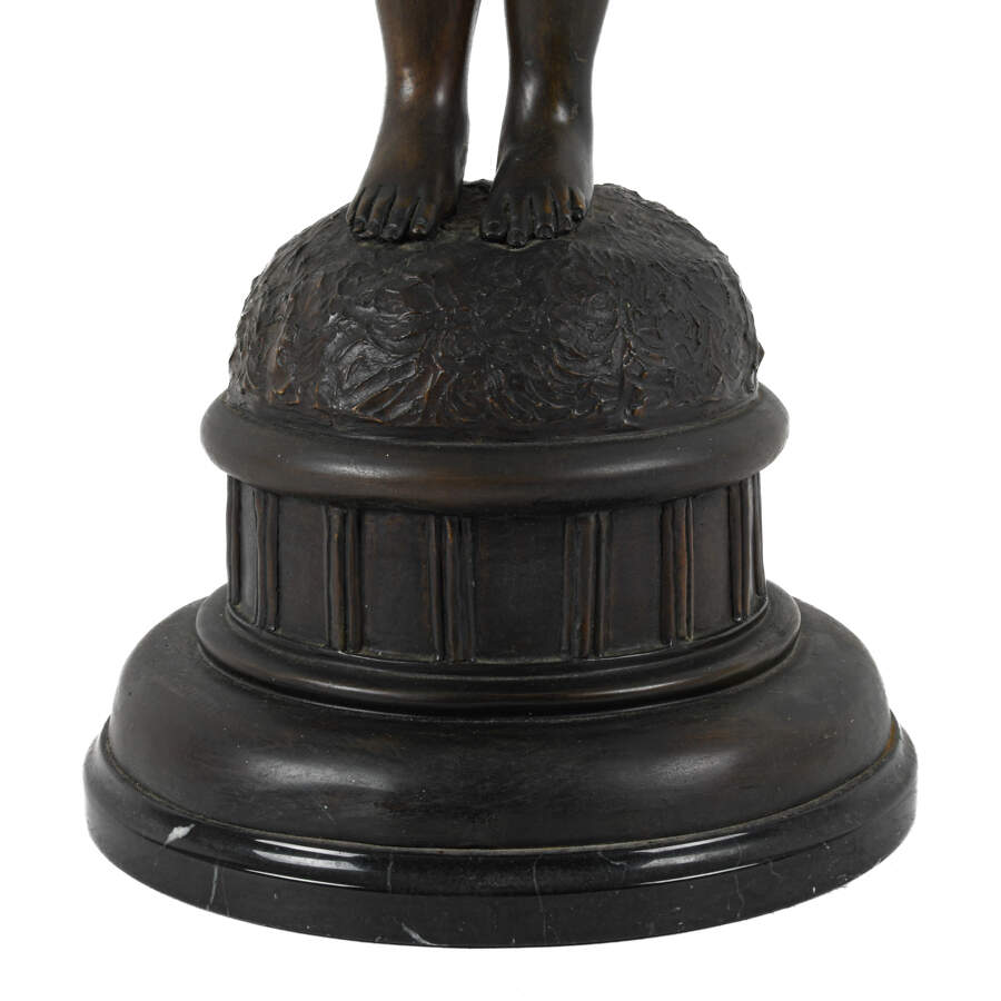 Bronze Putti Blowing a Horn Statue-4