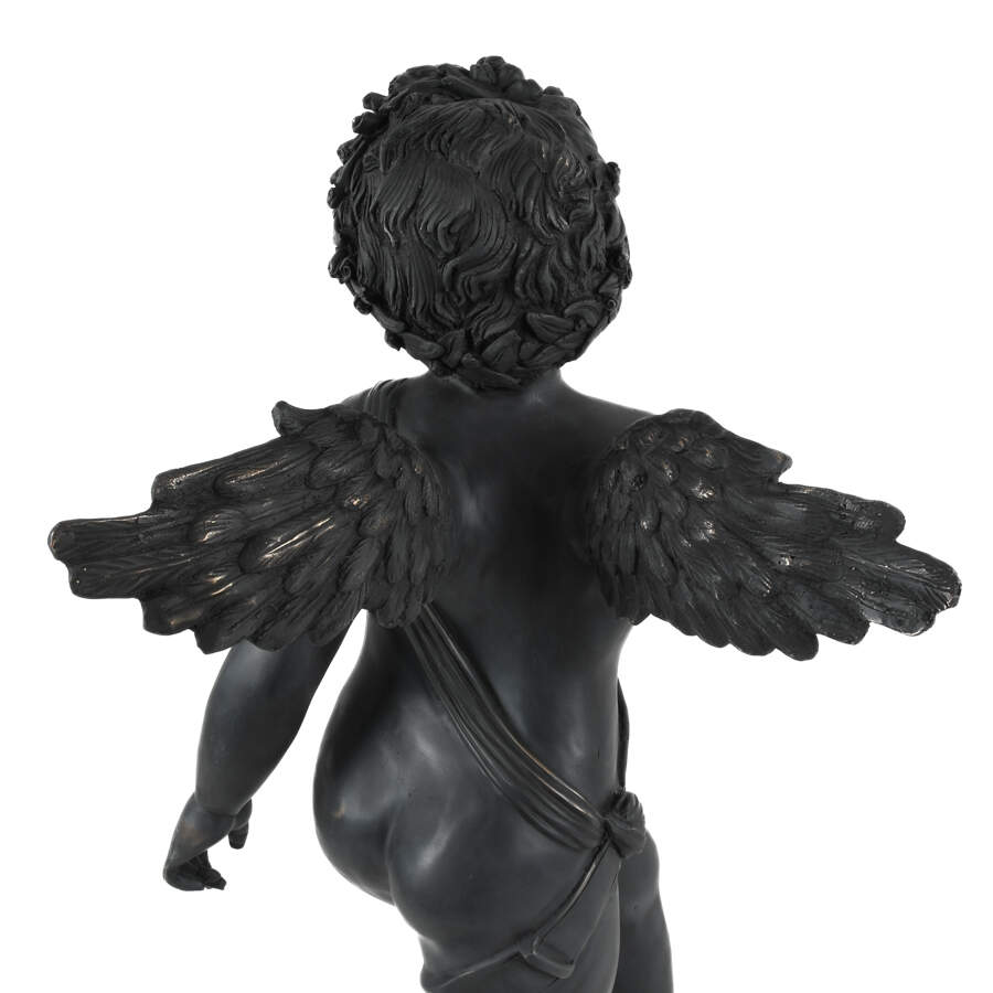 Pair of Cast Metal Garden Cherub Statues-6
