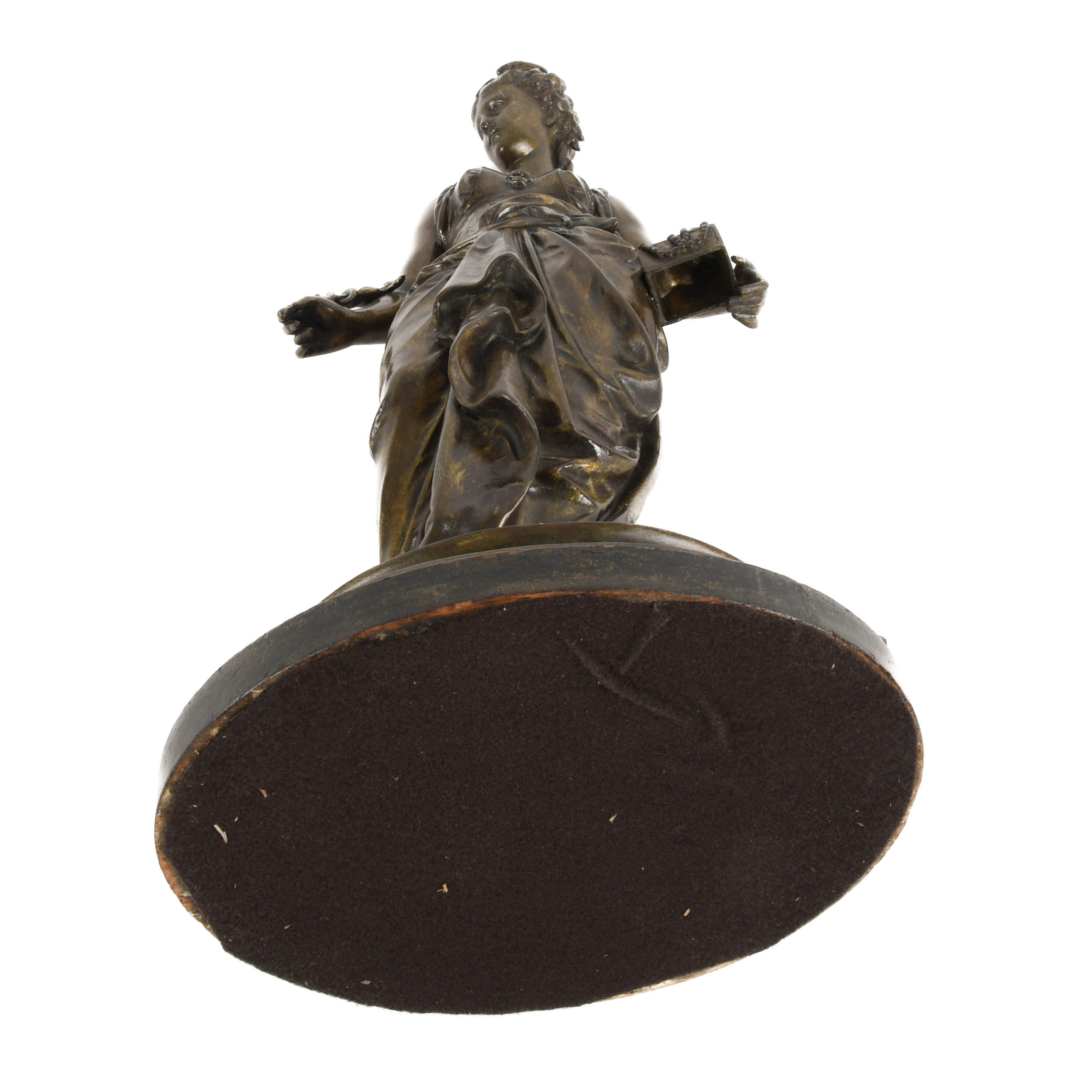 Cast Metal Figural Greek Maiden Statue-8