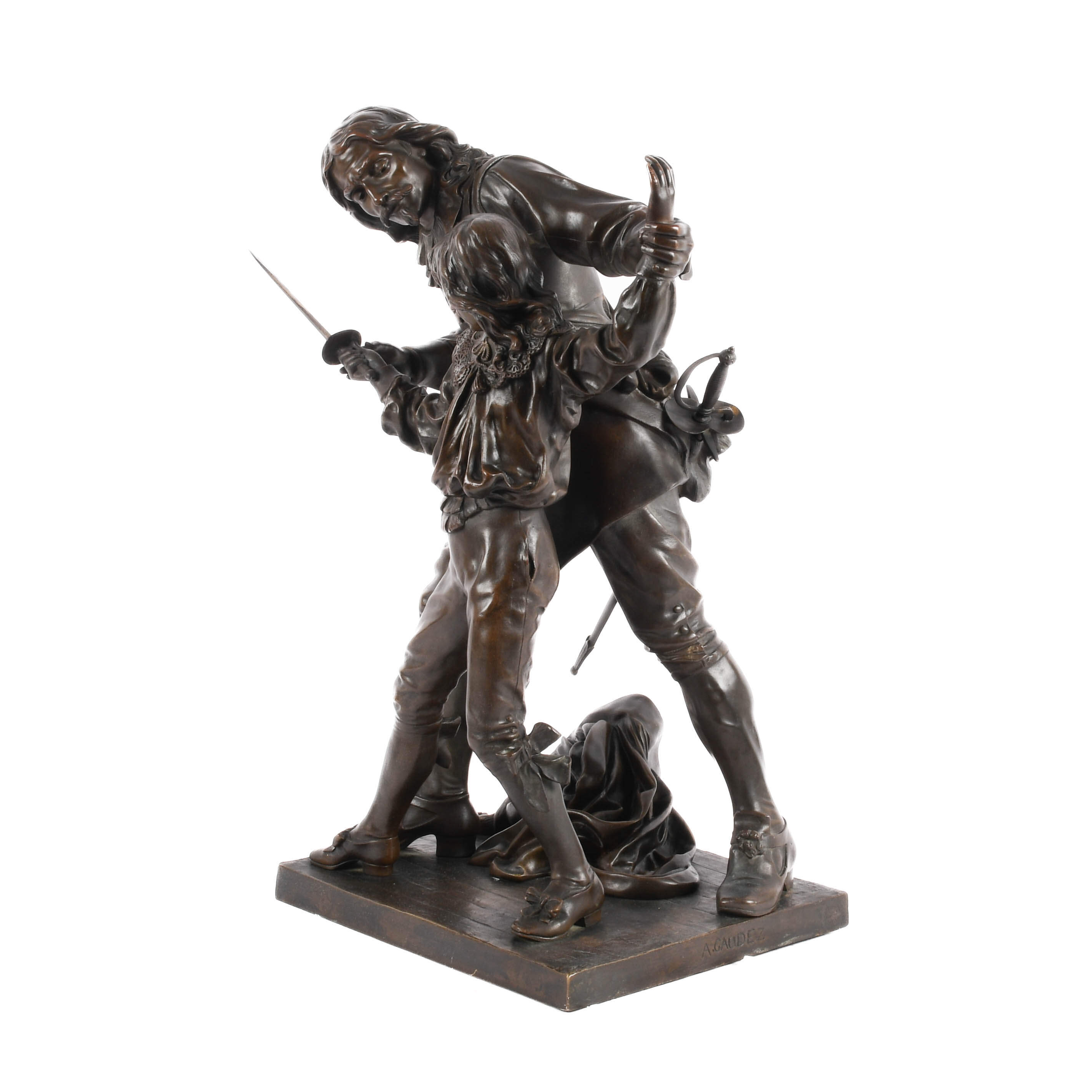 Bronze Sword Lesson Figure After Adrien Étienne Gaudez-5