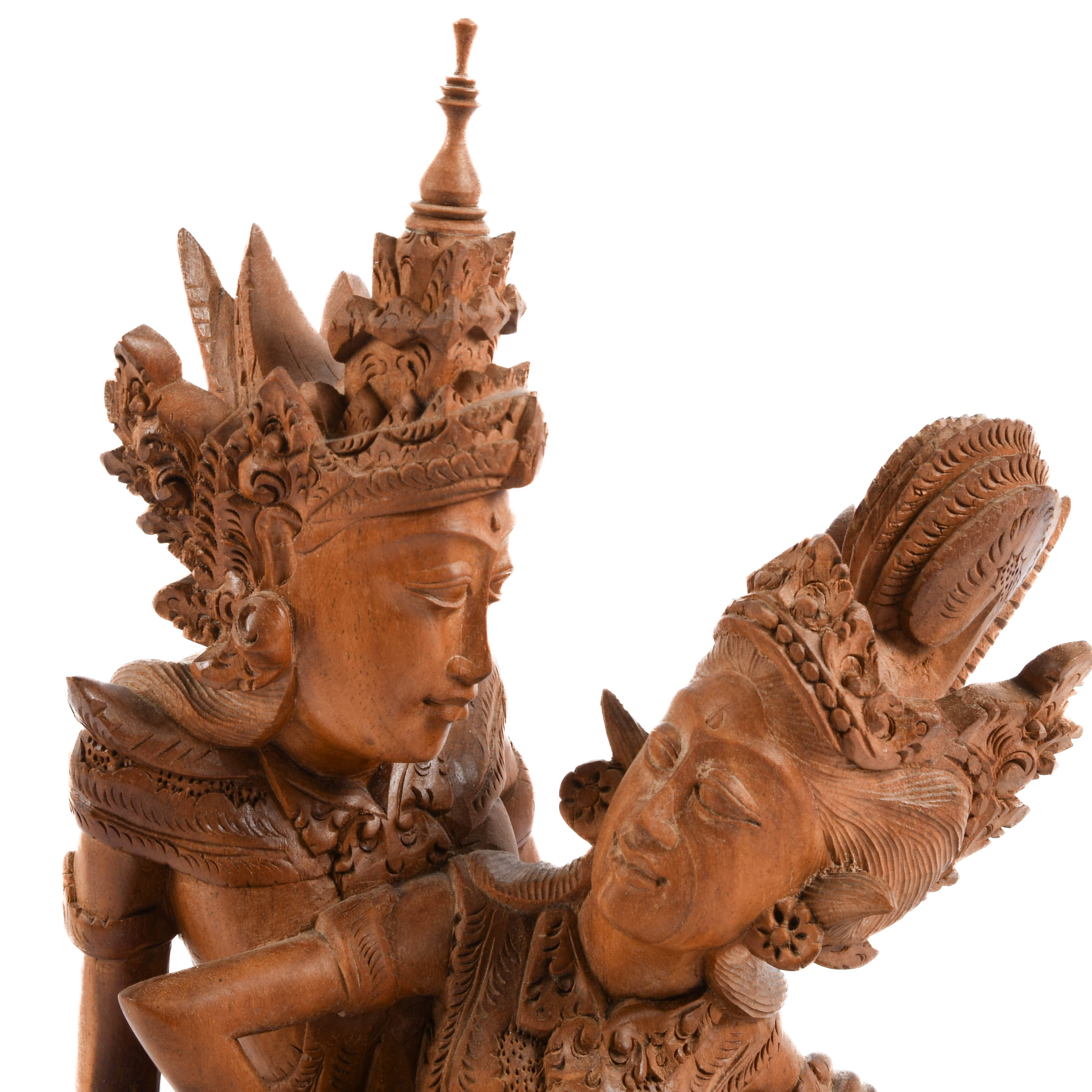 Carved Wood Sinta Sita Sculpture-2