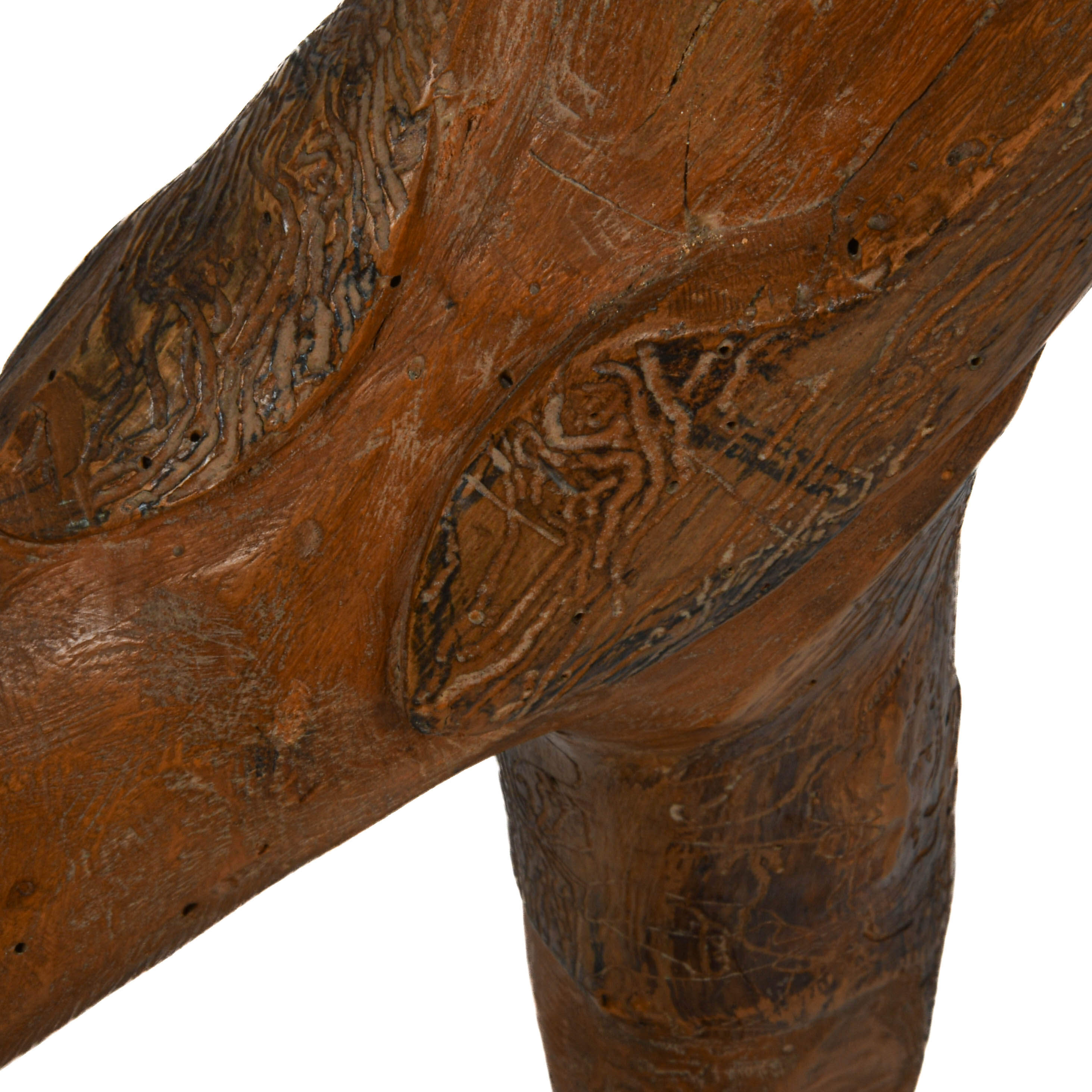 Signed Kallem Carved Wood Abstract Form Sculpture-4