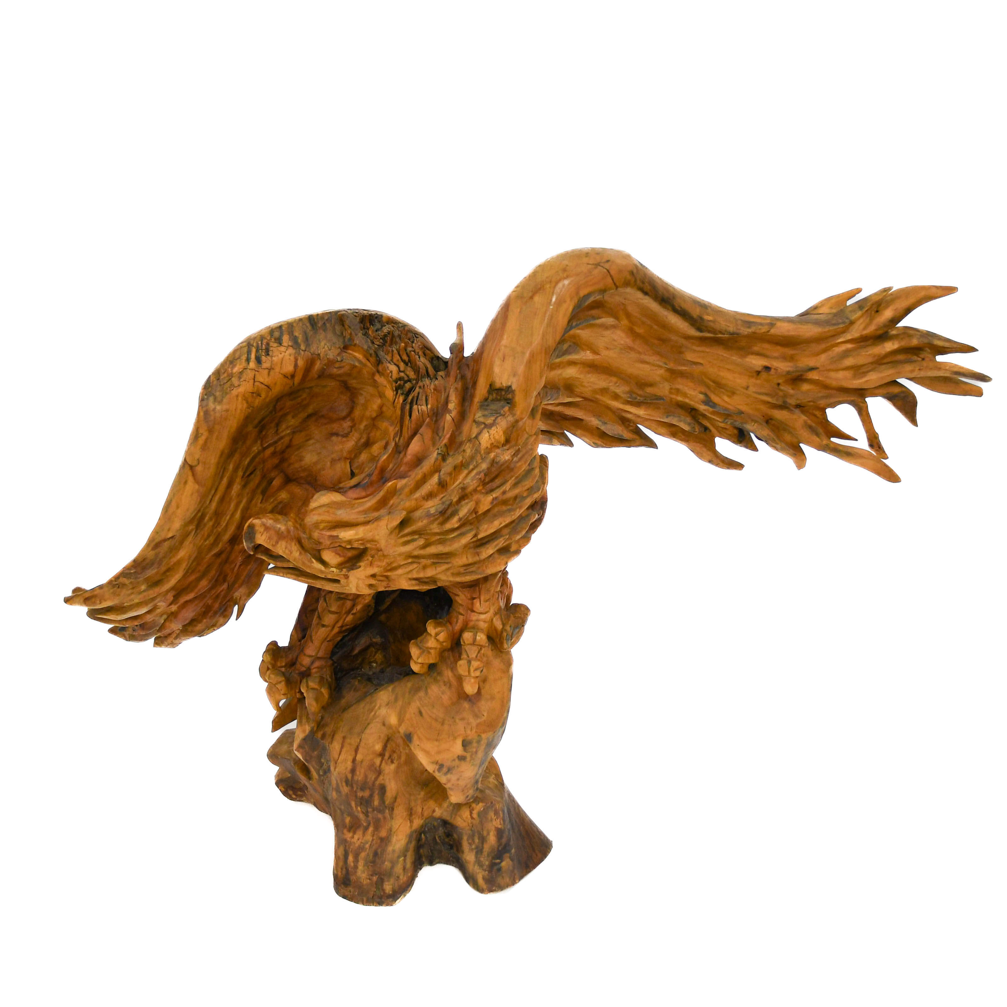 Oversized Hand-Carved Teak Wood Eagle-4