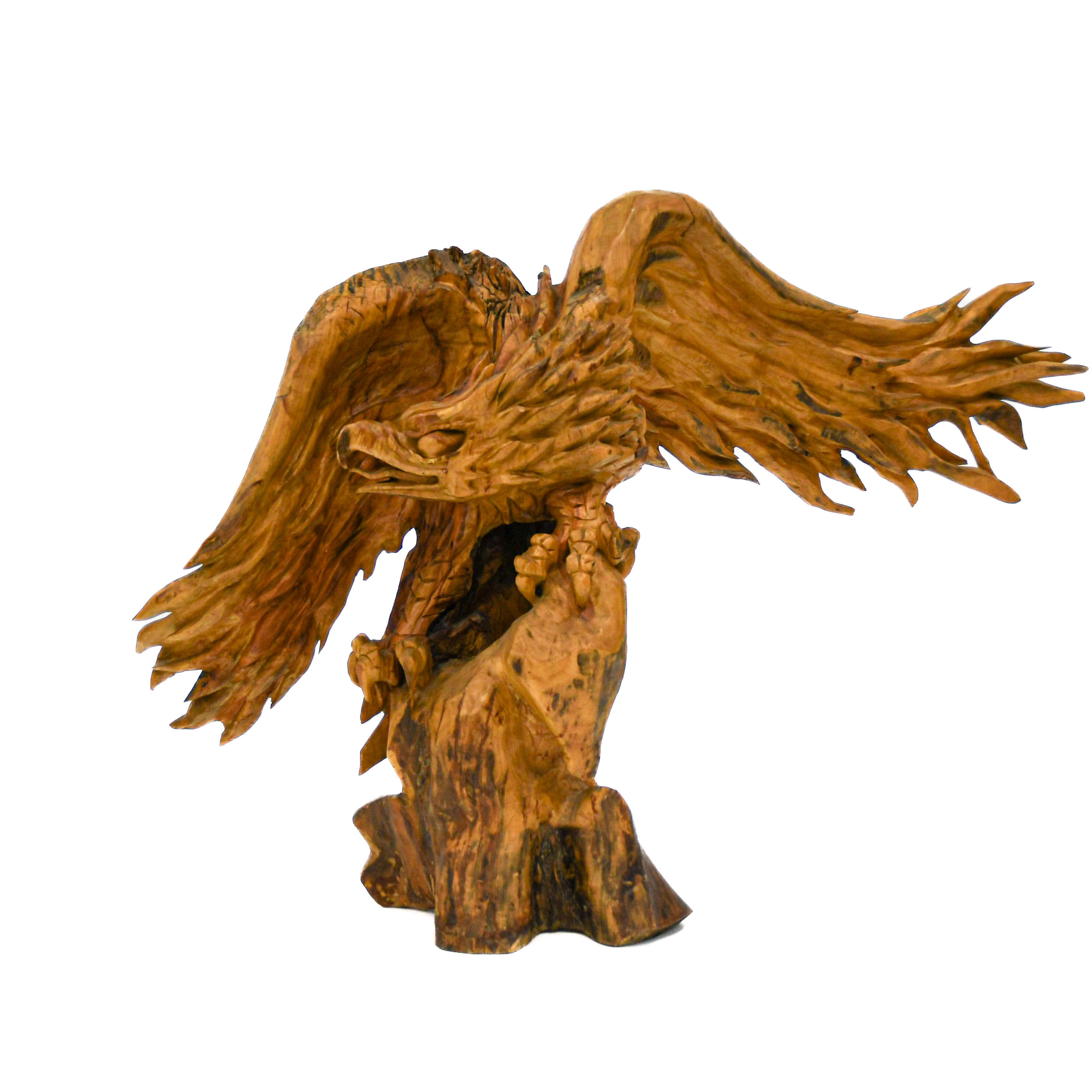 Oversized Hand-Carved Teak Wood Eagle-3