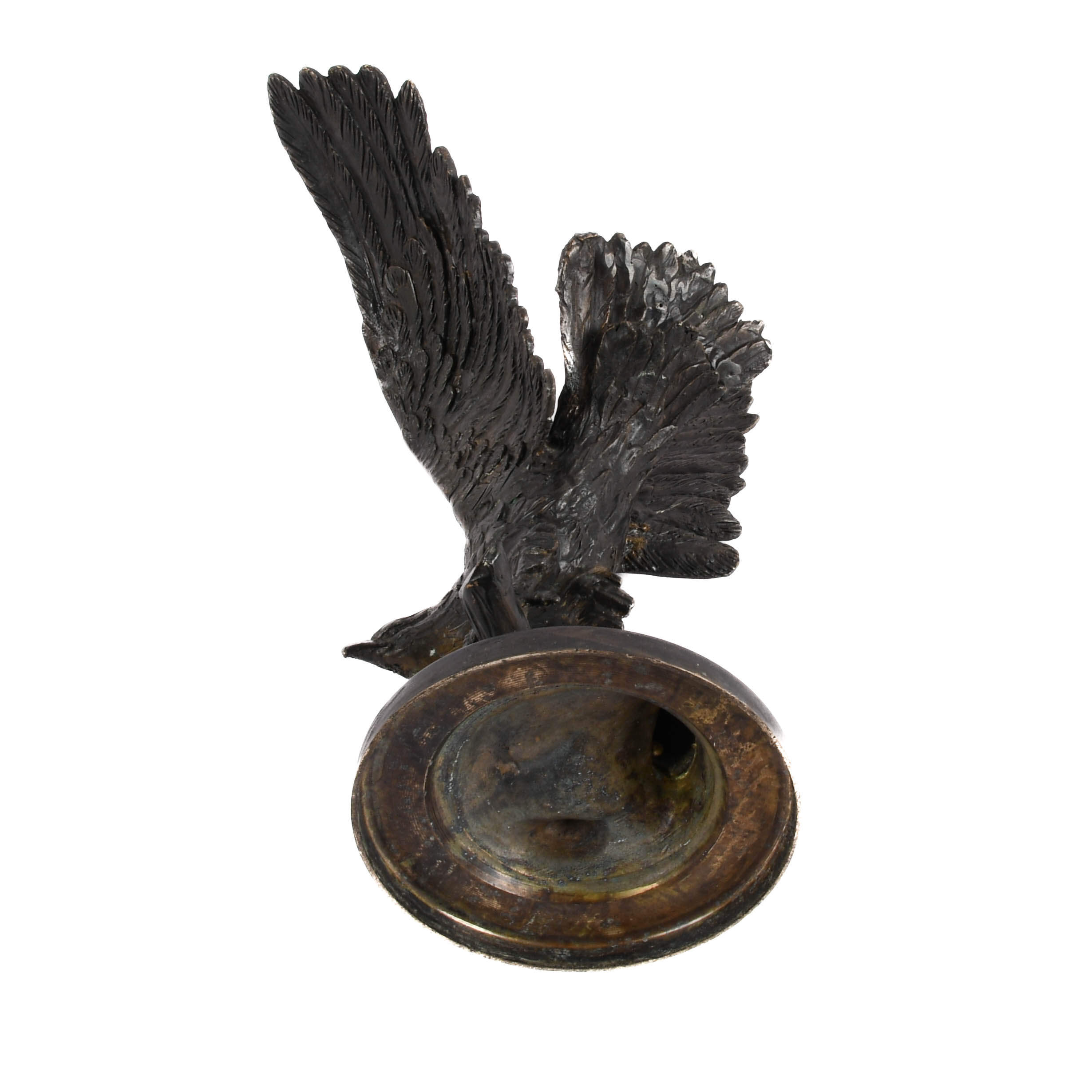 Large Bronze Eagle on Branch Sculpture-7