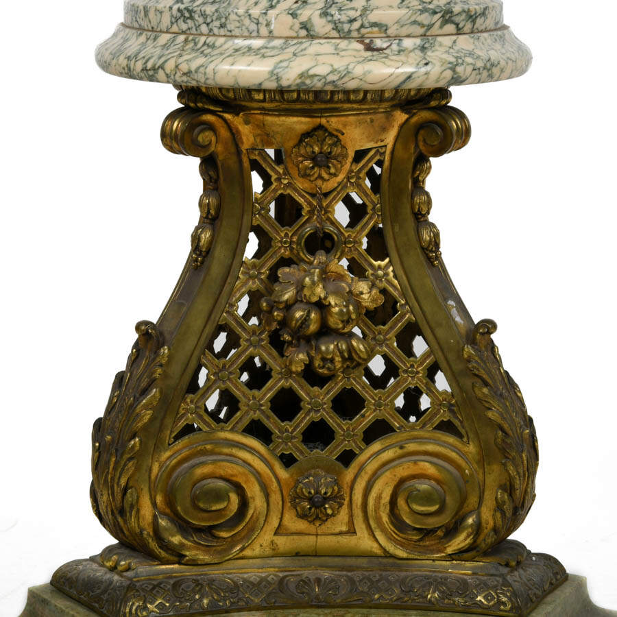 Antique French Bronze and Marble Pedestal-2