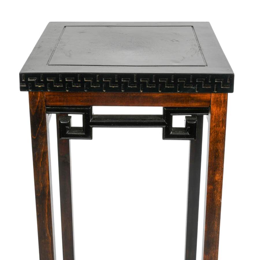 Chinese-Style Black Lacquer Pedestal Plant Stand-3