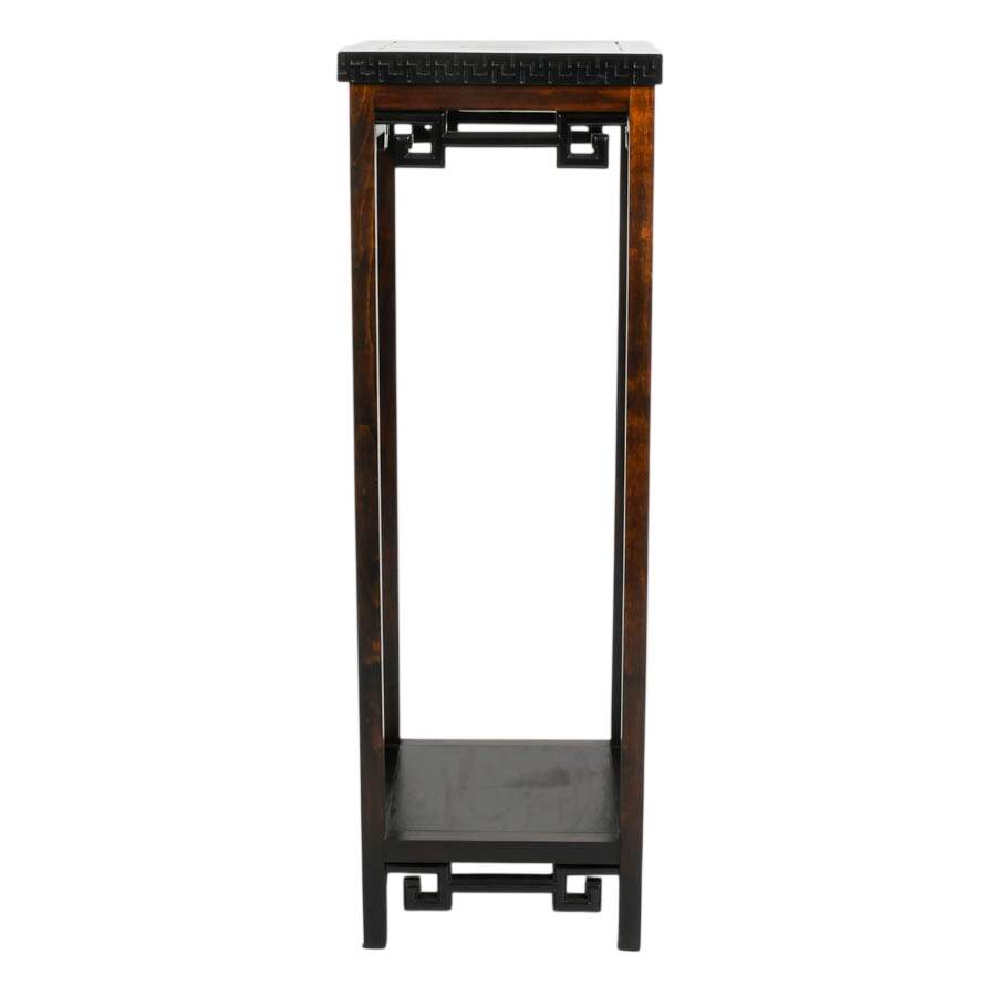 Chinese-Style Black Lacquer Pedestal Plant Stand-1