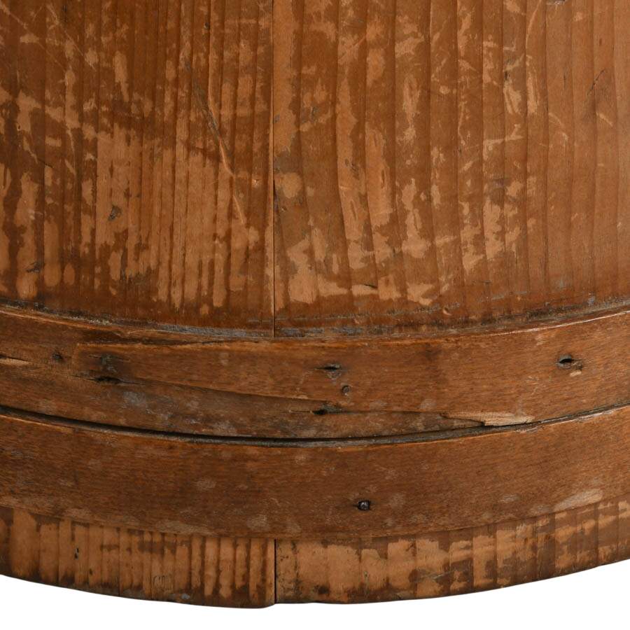 19th-Century Staved Wood Firkin Storage Pail-5