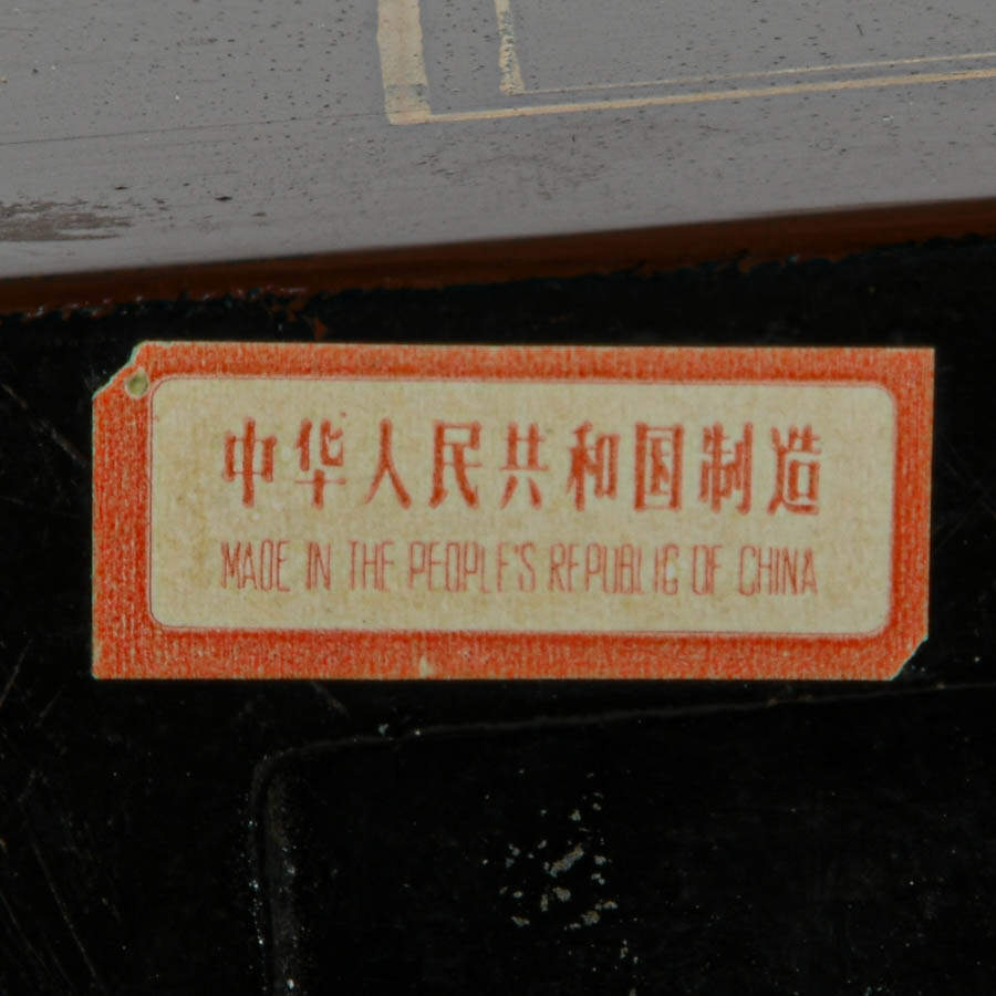 Chinese Red Lacquer Cabinet with Hand-Painted Landscape Scenes-11