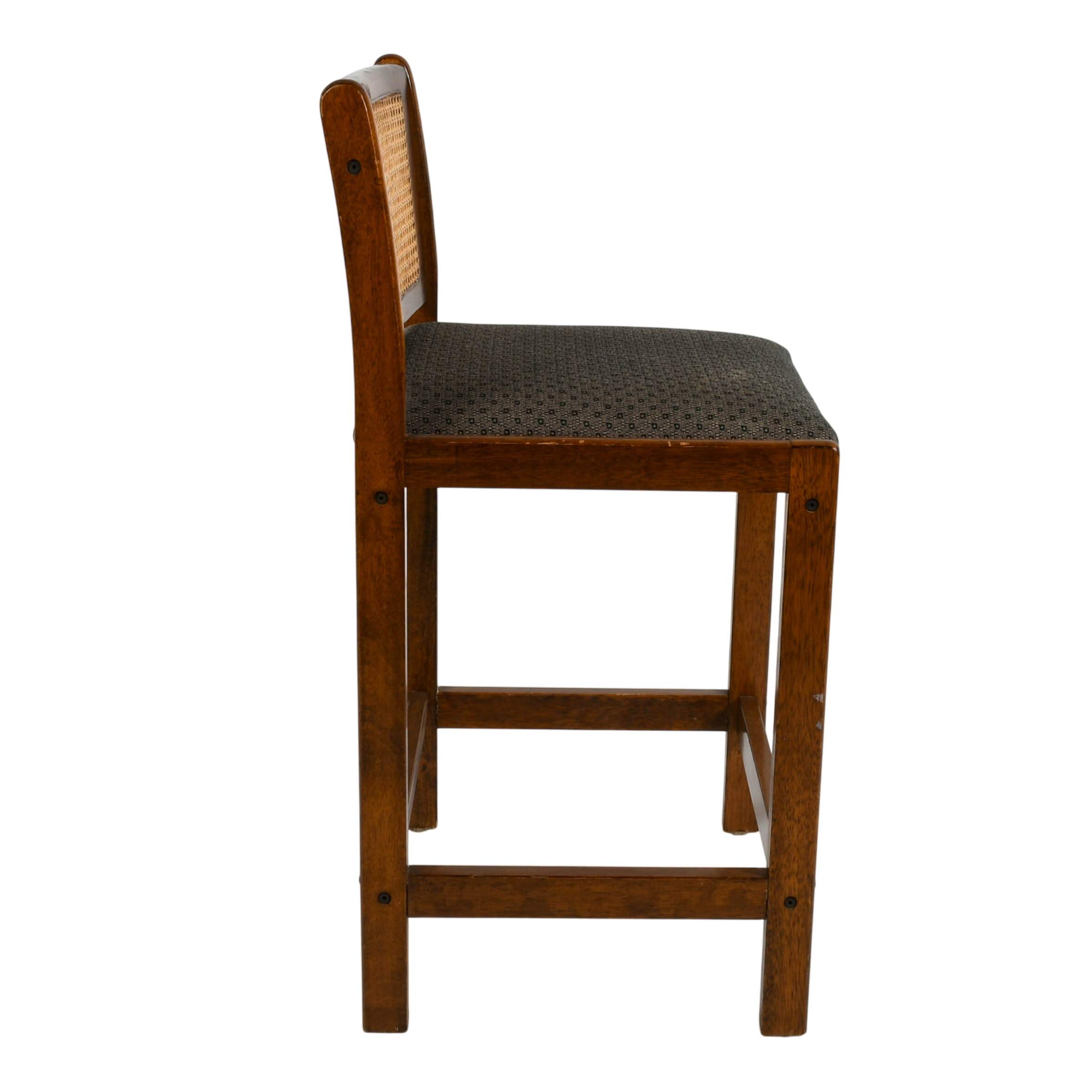 Oak Cane Back Bar Counter Stool-7