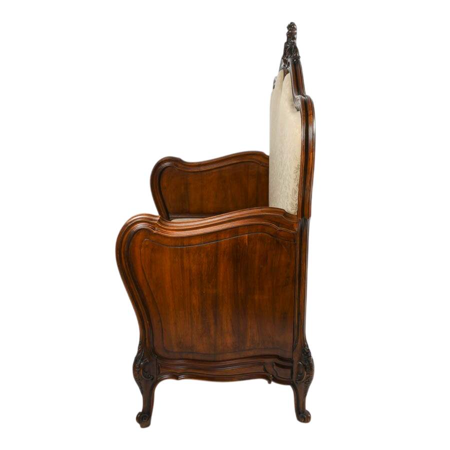 Antique Rococo Headboard Hall Bench-6