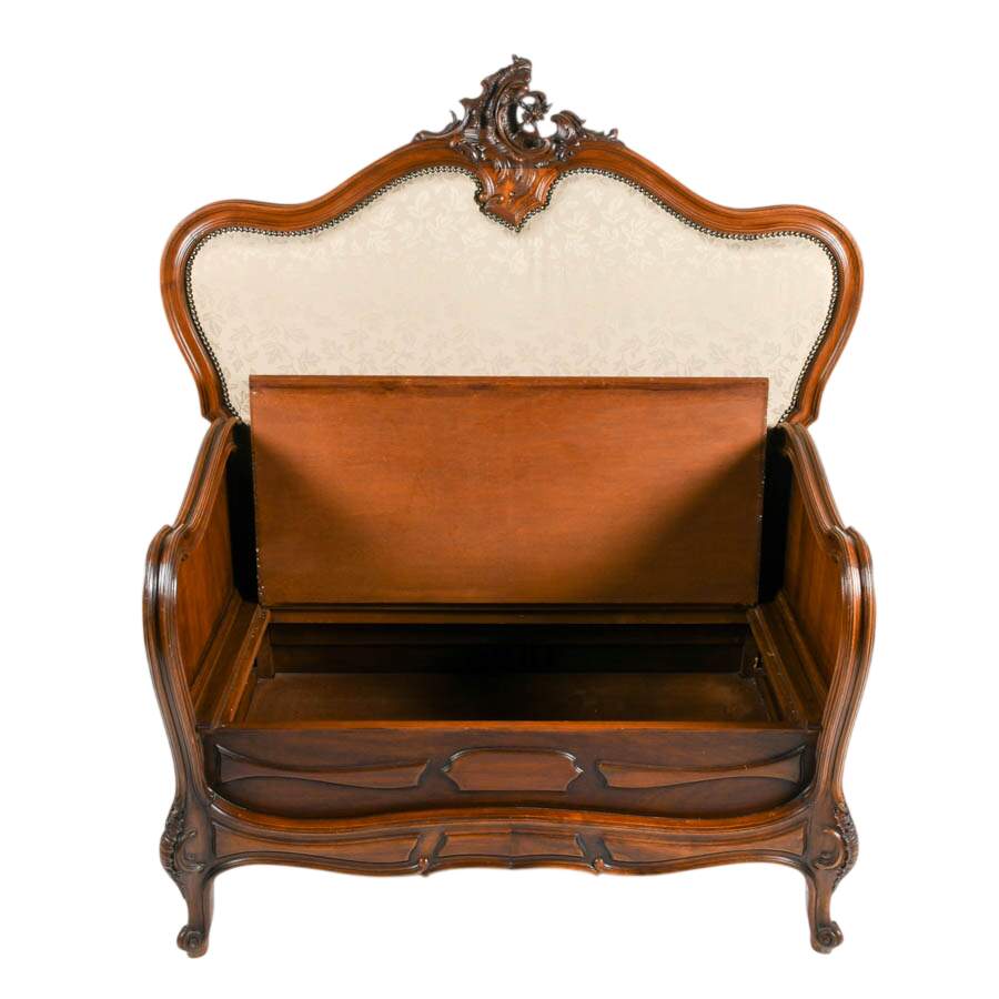 Antique Rococo Headboard Hall Bench-3