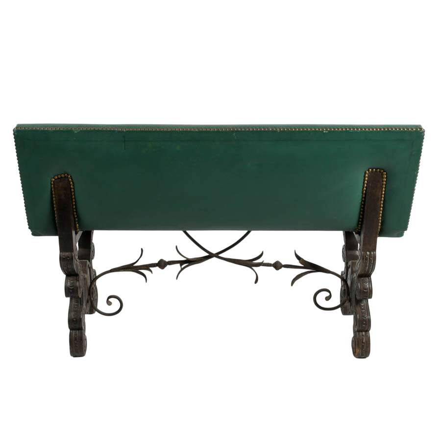 Rescued Seventeenth Century Spanish Agüero Armorial Carved Bench-6