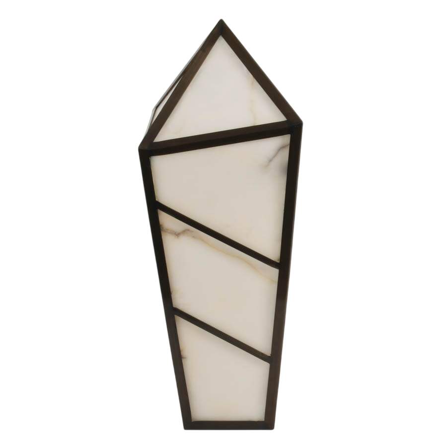 Art Deco-Style Brass and Alabaster Wall Shade-2