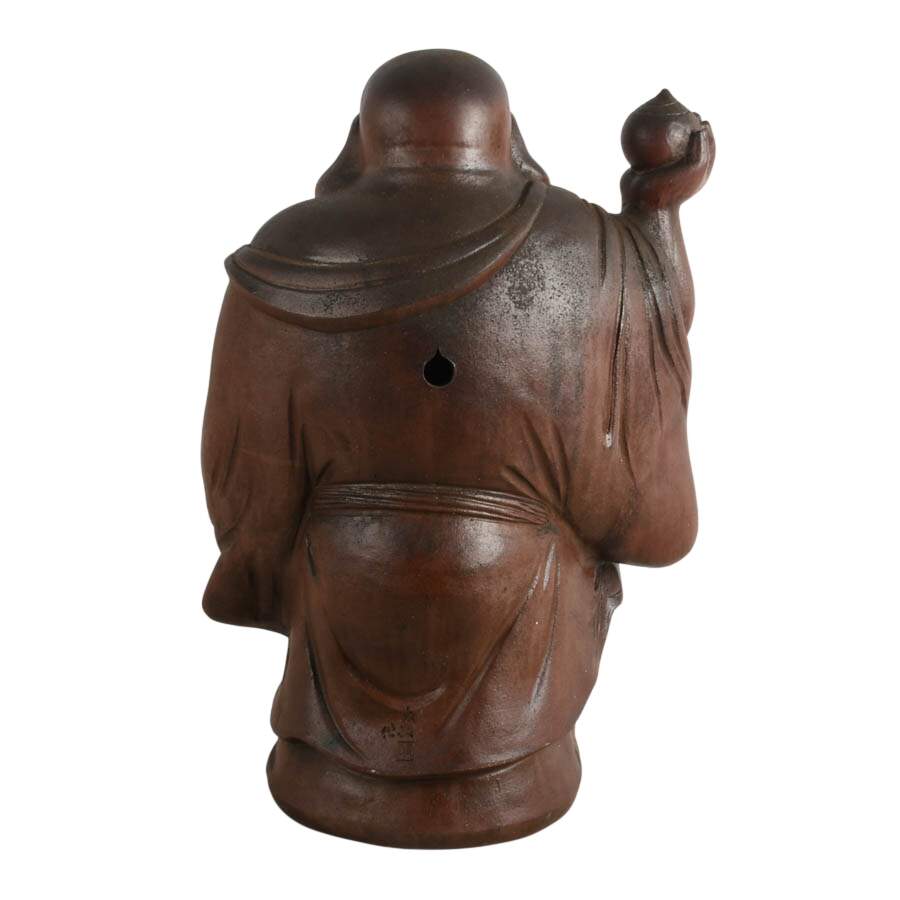 Signed Concrete Laughing Buddha Statue-6