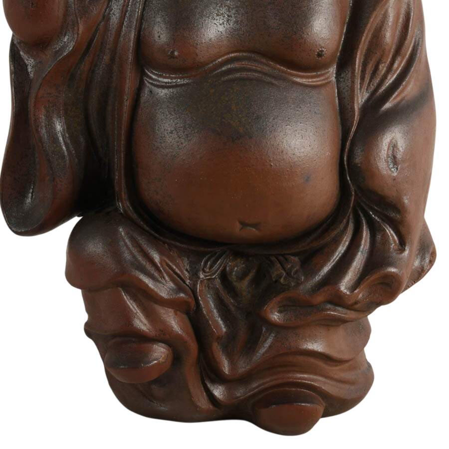 Signed Concrete Laughing Buddha Statue-4
