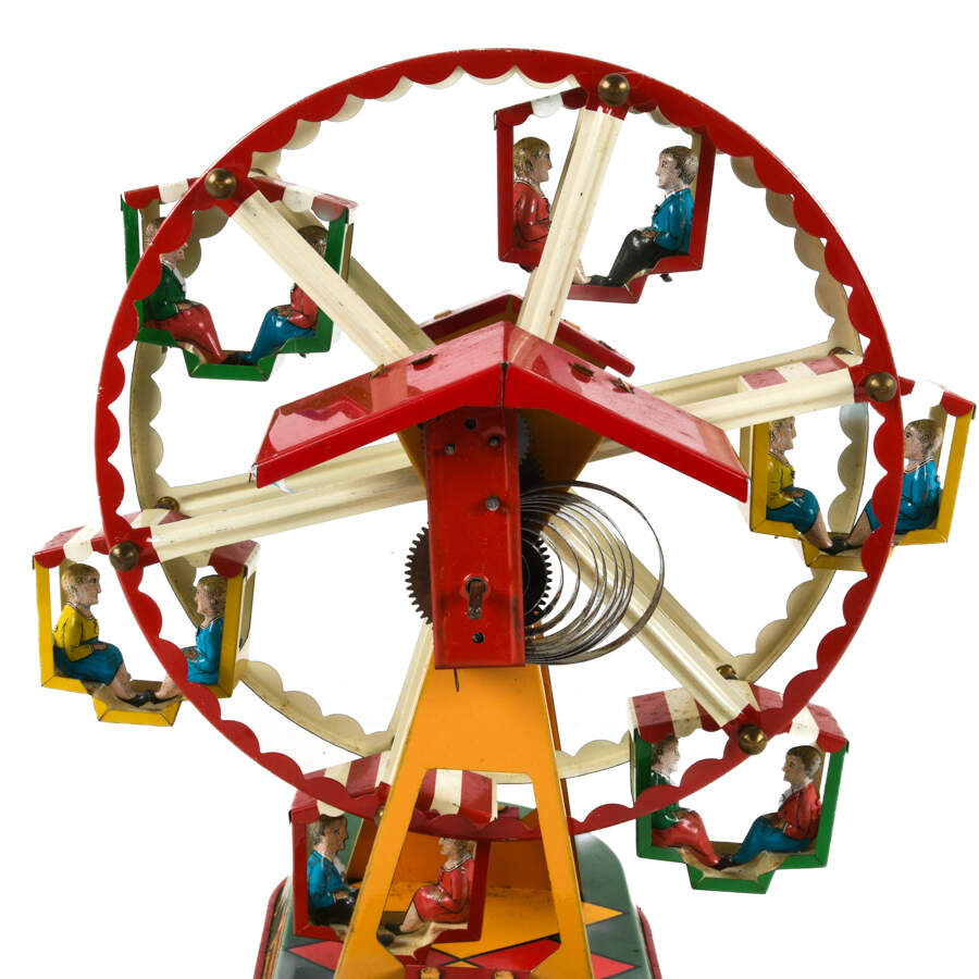 German Tin Litho Key Ferris Wheel Toy-4