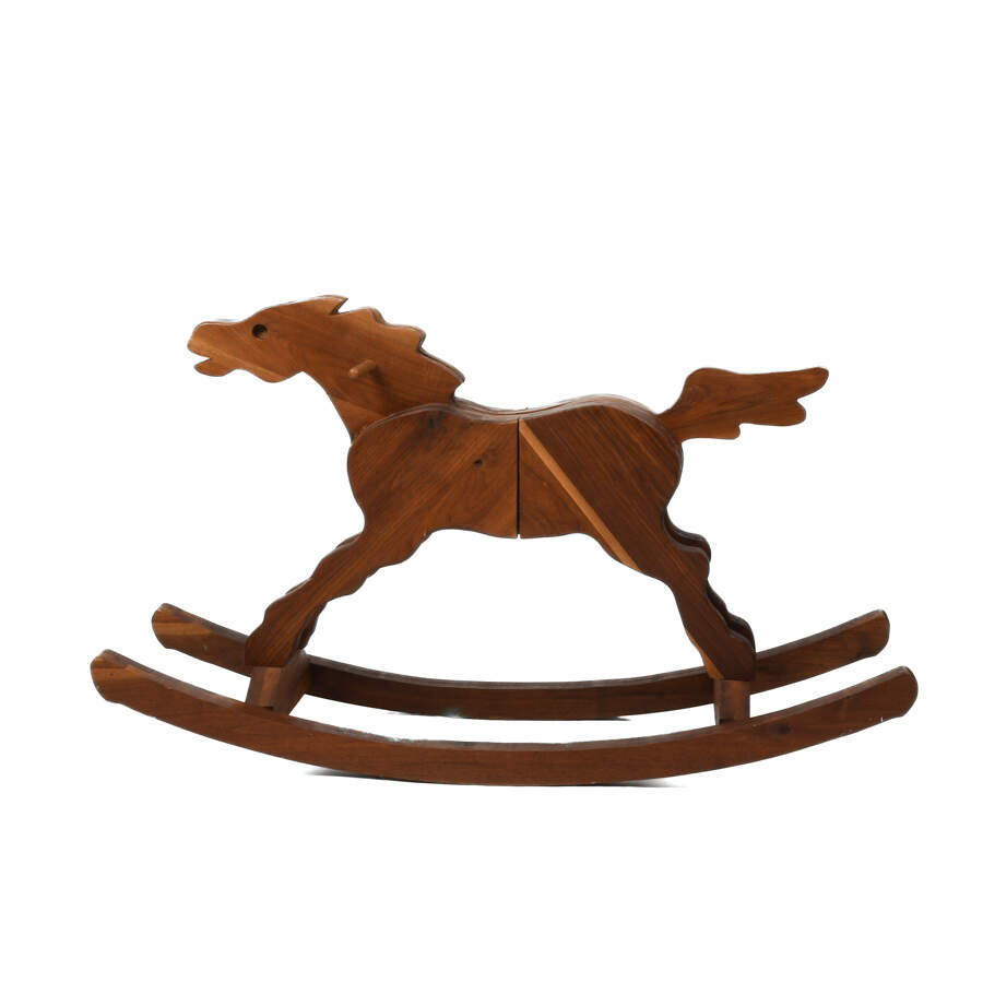 Carved Wooden Rocking Horse-4