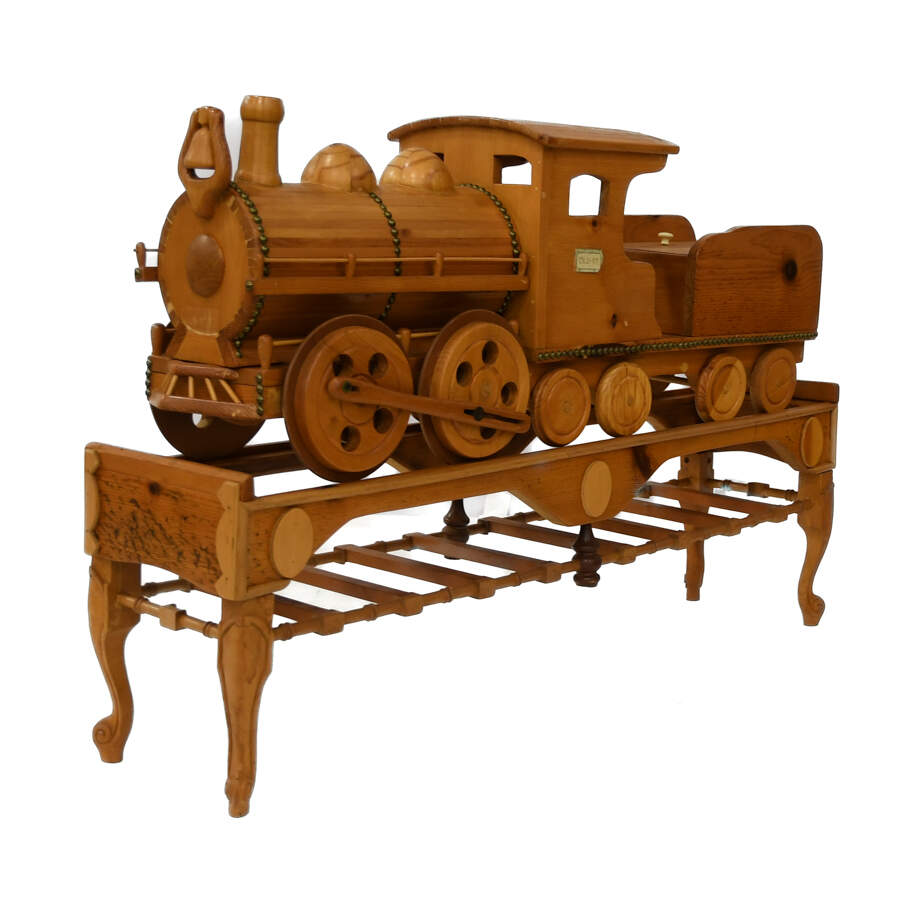 Lifesize Wooden Model Train on Stand-5