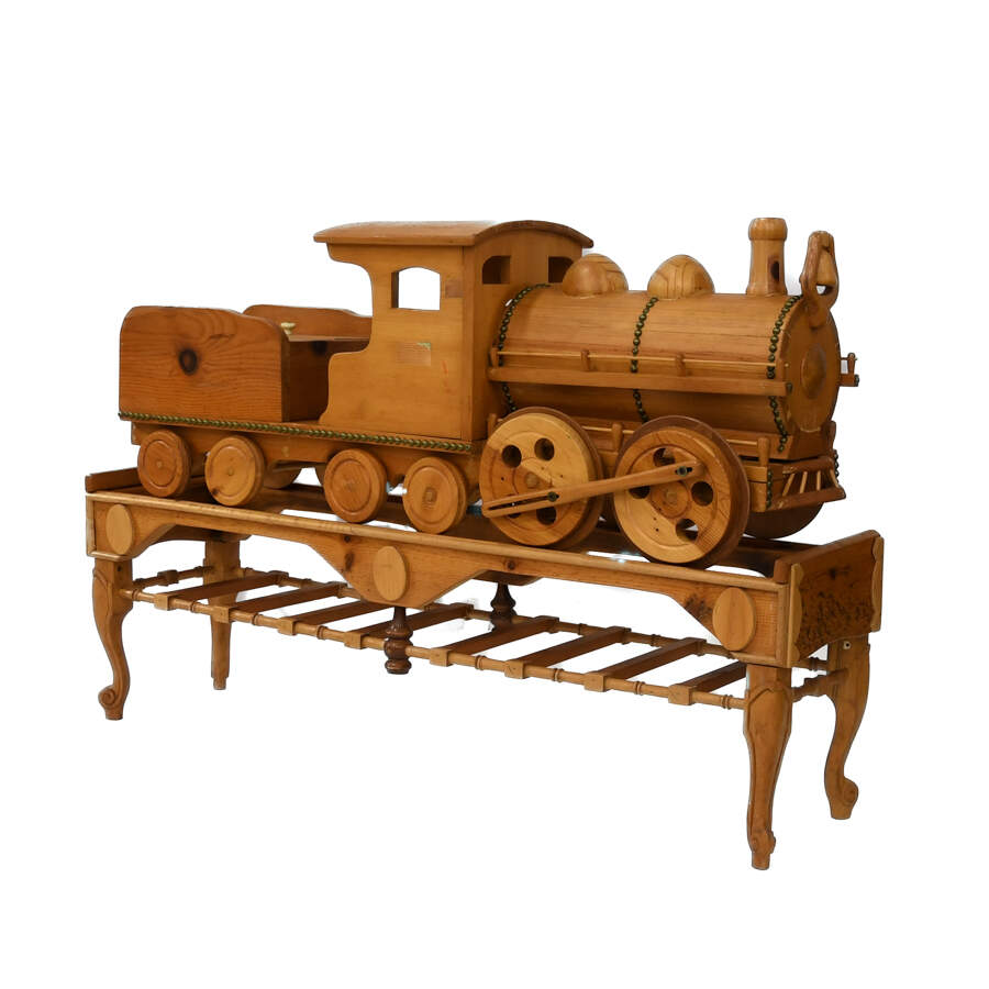 Lifesize Wooden Model Train on Stand-3
