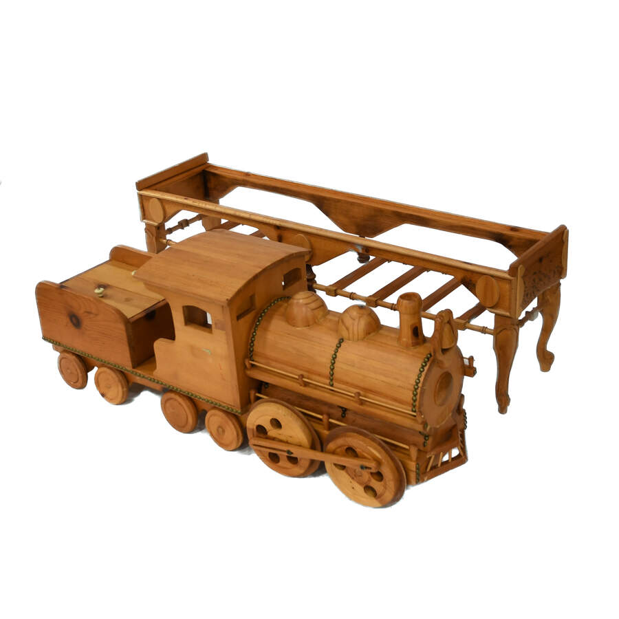 Lifesize Wooden Model Train on Stand-2