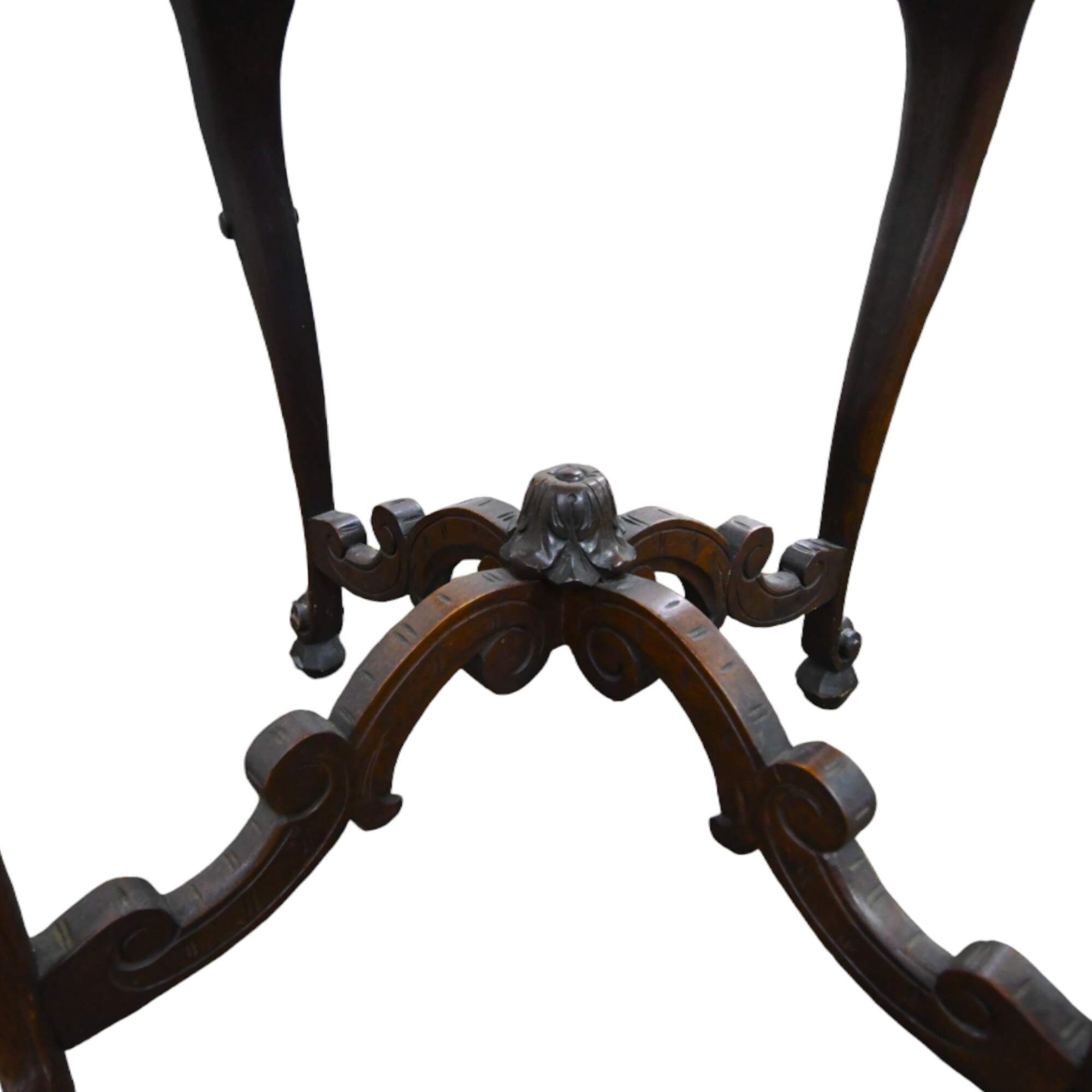 Antique Carved Octagonal Burl Center Side Table-8