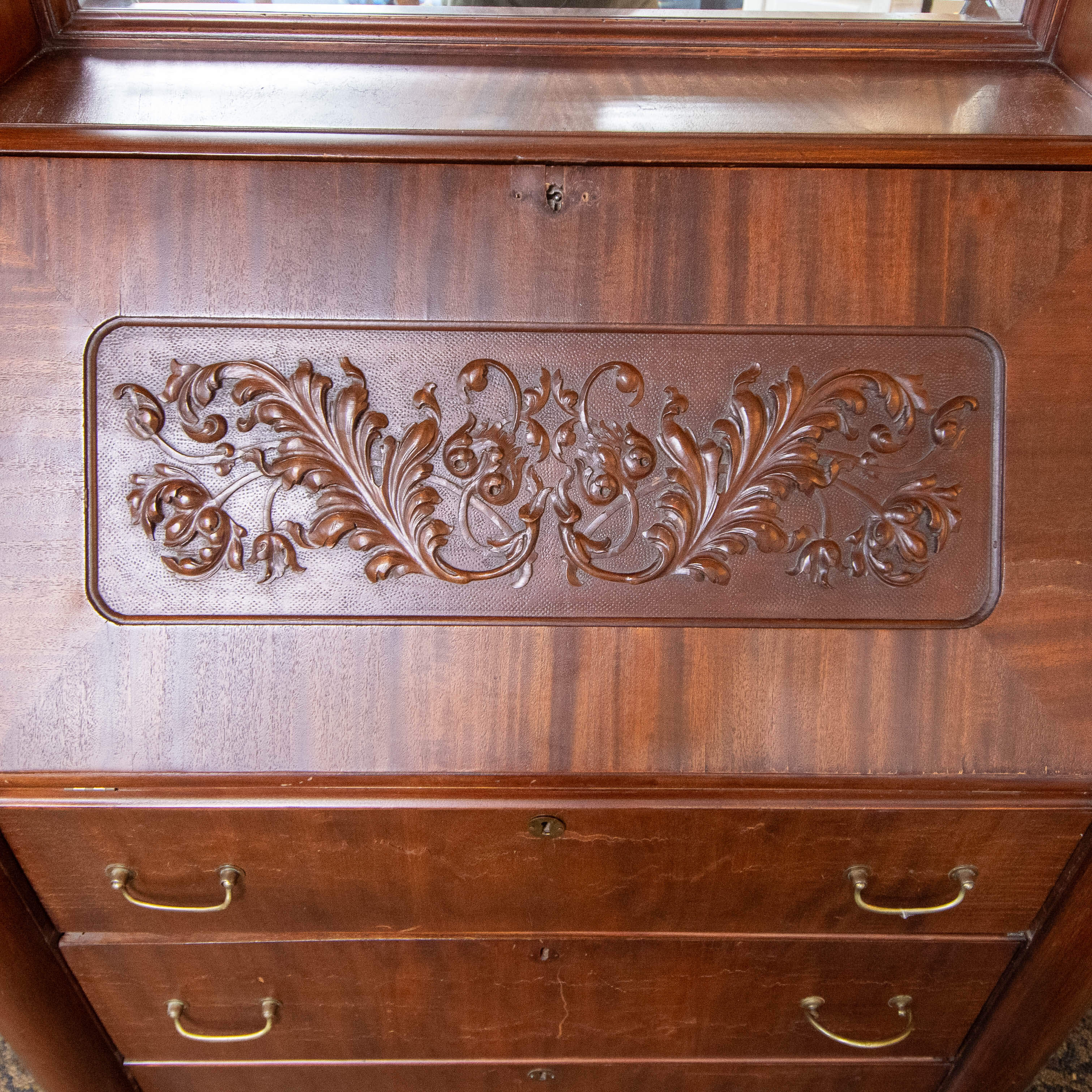 Antique Victorian Secretary Desk-5
