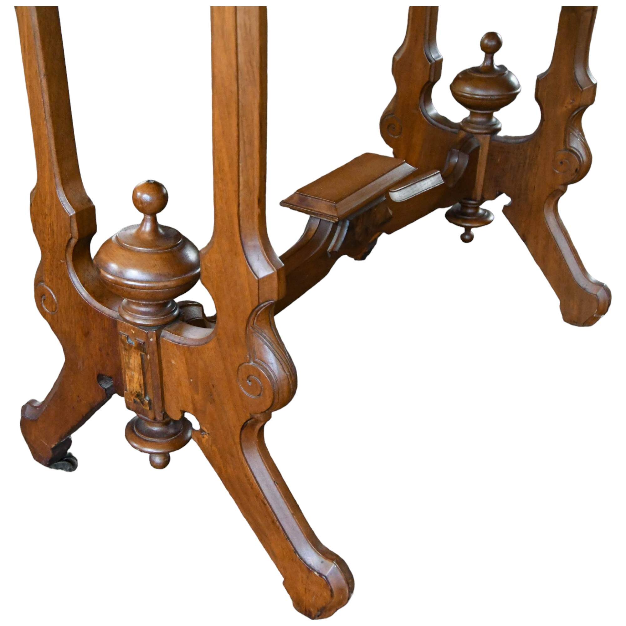 Antique Victorian Library Tilt-Top Desk-4