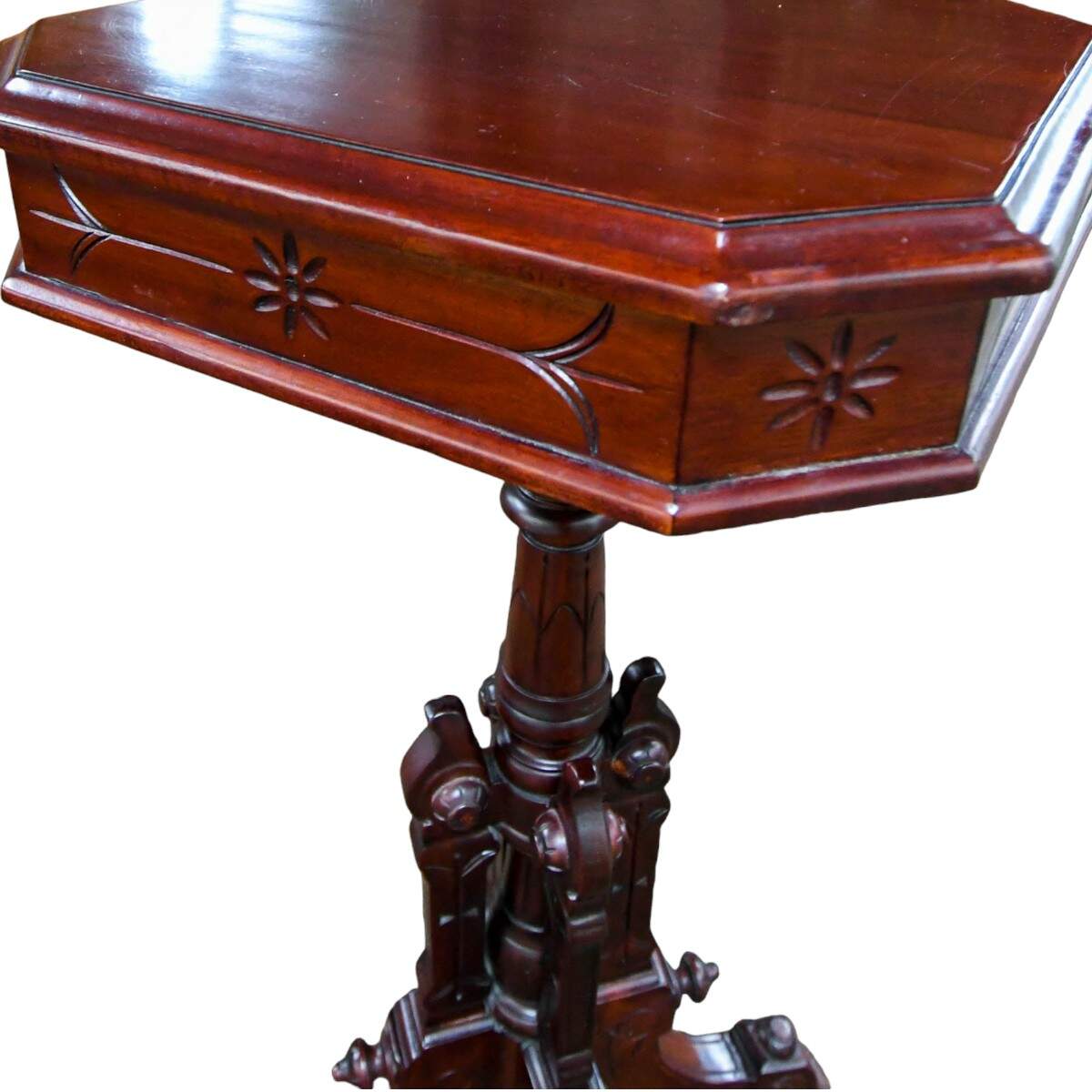 Antique Victorian Wood Side Table-5