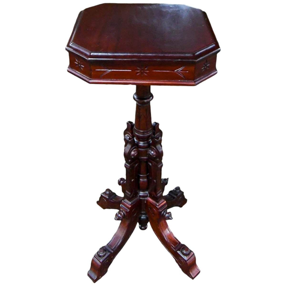Antique Victorian Wood Side Table-1