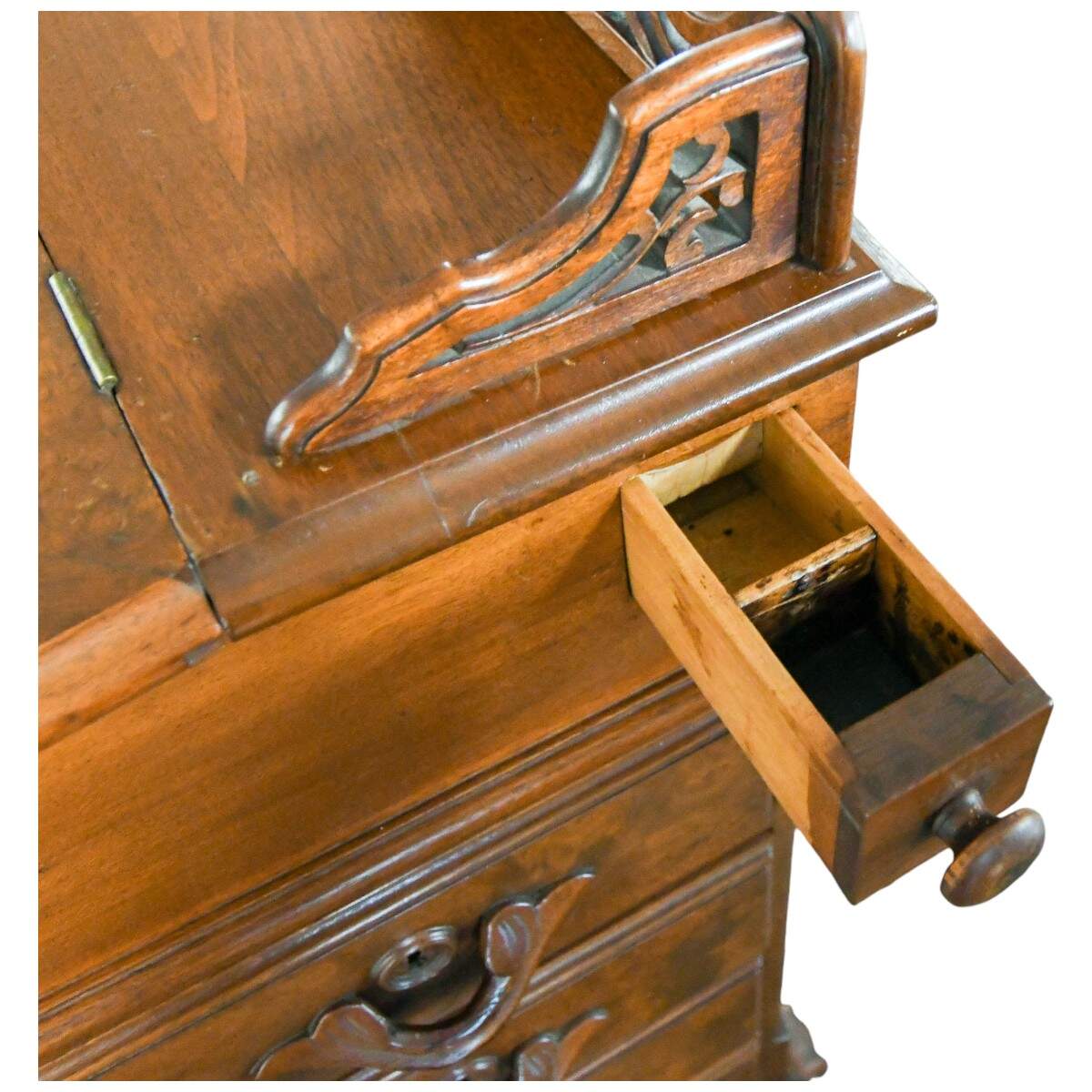 Antique Green Top Davenport Desk-5